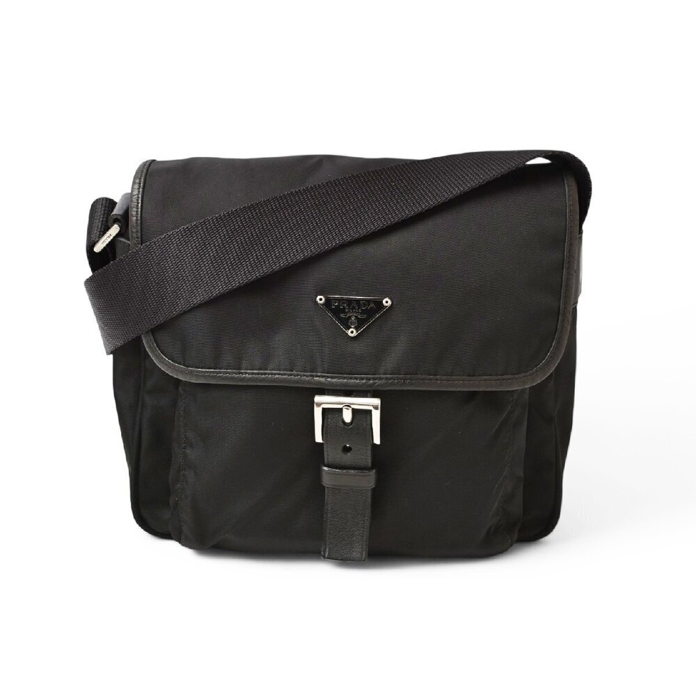 Prada Shoulder Bag Crossbody Black Great